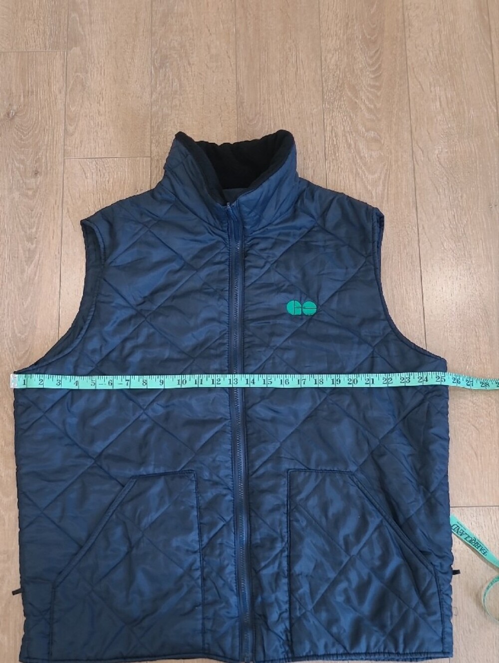 Marks Work Warehouse Navy Quilted Puffer Vest with Green GO Logo Made In Canada - Picture 6 of 6